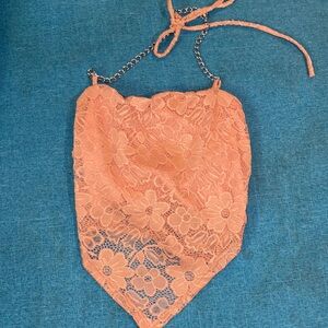 Bandana shaped pink crop top